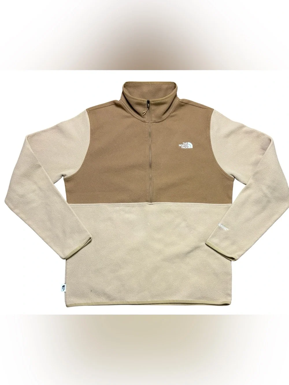 The North Face Men’s Two-Tone Half-Zip polartec Fleece Pullover - Brown/Cream